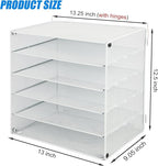 EASEPRES 5 Slot Mesh Desk Organizer Tray, File Paper Letter Folder Holder Desktop Paper Sorter Mail Organization Rack Storage Accessories, for Office Home School Classroom, White