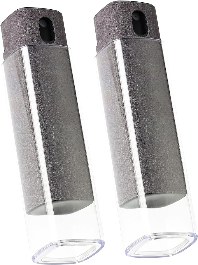 ZERNBER 2 Pcs Screen Cleaner Kit, 3-in-1 Touchscreen Mist Cleaner Spray Bottle Tool & Microfiber Cloth for Phone/Laptop/Tablet/TV/Monitor/Car Screens(Grey)