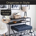 BLU MONACO | Natural Wood Mail Organizer with Drawer & Pen Holder | Rustic Desk Organizer for Bills, Letters & Countertop Storage | Wooden Desktop Mail Sorter for Home & Kitchen