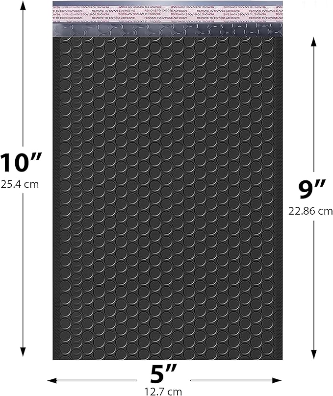 MAILERVIEW Black Small Bubble Mailers 4x8 Inch #000 | Thick Padded Poly Bubble Mailer Envelopes | 1000 Pack Bulk | Trading Card Sports Card Shipping