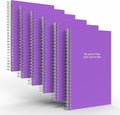 Custom Spiral Notebook Journals with a Purple Colored Cover - 6 Pack of 5" x 8" – College Ruled, Hard Cover, 50 Sheets Per Book – For Journaling, Office, School Supplies, etc.
