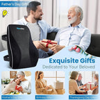 Lumbar Support Pillow for Office Chair Car, Gaming Chair Lower Back Pain Relief Memory Foam Cushion with Greeting Card,3D Mesh Cover Ergonomic Back Rest, Birthday Gift for Dad,Stocking Stuffers
