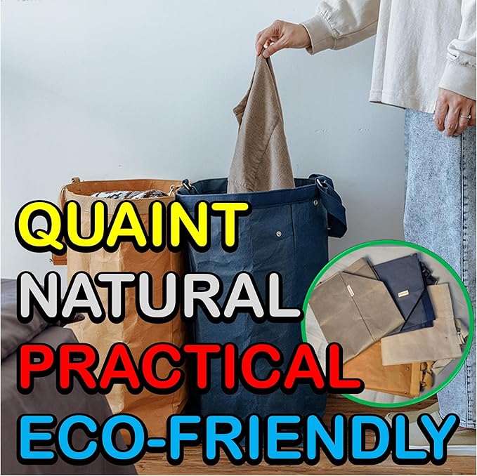 QUALIALL Kitchen Recycling Bin, Large Washable Paper Bags - Sturdy, Foldable, Space-Saving - Multipurpose Trash Can for Kitchen, Garden, and Indoor Use, 4 Colors, 4 Packs/Set