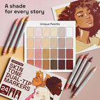 ARTISTRO 24 Skin Tone Acrylic Paint Markers - Paint Pens Dual Tip Brush + Fine Ideal for Calligraphy - Perfect for Fabric, Rock, Glass, Wood, DIY - Art Supplies, Stocking Stuffers, Christmas Gift Idea