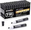 Ezzgol Dry Erase Markers Bulk, 72 Pack Black Low Odor Whiteboard Markers