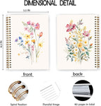 JWVK Vintage Wild Flower Botanical Plant Notebook 07,Rustic Spring Floral Cottagecore Notebook Journal for Work Office School Student Teacher,Hardcover Spiral Notebook 5.5x8.9