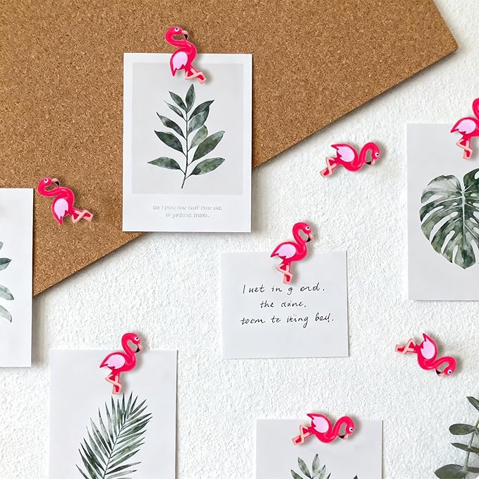 25 pcs Pink Flamingo Push Pins Cute Thumbtack Photos Wall Maps Bulletin Board Cork Boards Drawing Pins Memo Nail Office Accessories