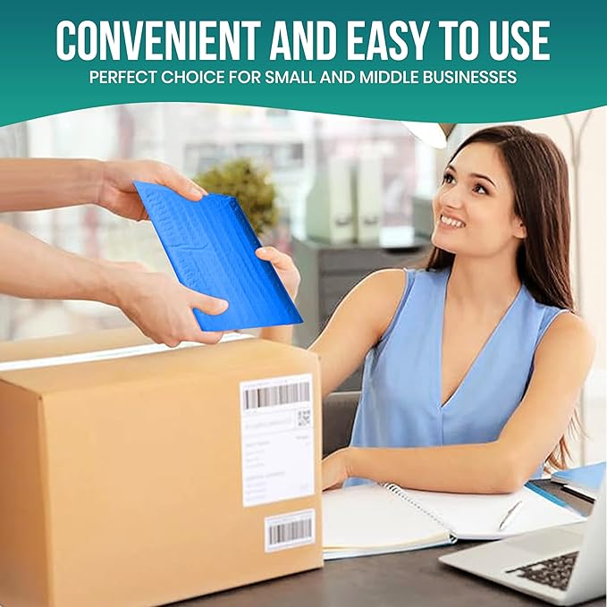 Levex - #0 6" x 10" [5 Pack] Blue Poly Bubble Mailers, Padded Envelope Mailers, Packing Envelope & Mailing Bags for Shipping