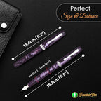 FPR Himalaya V2-Chrome Ultra Flex Nib Pen - Twist-Style Converter Filled Calligraphy Pens for Writing-Fancy Pens for Men & Women - Flex Fountain Pen w/Metal Clip & Cap Ring (Amethyst Purple Acrylic)