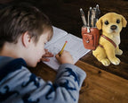 Dog Pen Holder for Desk Labrador Retriever Gifts for Men Women and Kids Unique Pen Pencil Holder Cup Funny Desktop Organizer for Home Office School Desk Decor (lemon-yellow)