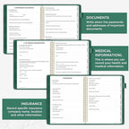 SUNEE End of Life Planner,I‘m Dead Now What Planner, Large Print Spiral-Bound Estate Organizer with Tabs for Seniors & Family. Covers Final Wishes, Passwords,Funeral Planning. A4（9"x11.2"),Deep Green