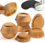 Bed Risers, Furniture Risers (Set of 8-Height 1") Can be Adjusted to 2'' 3''or 4'', Lifts Furniture Risers, Solid Natural Wood Risers, Non-Slip Recessed Hole (Natural Wood Color)