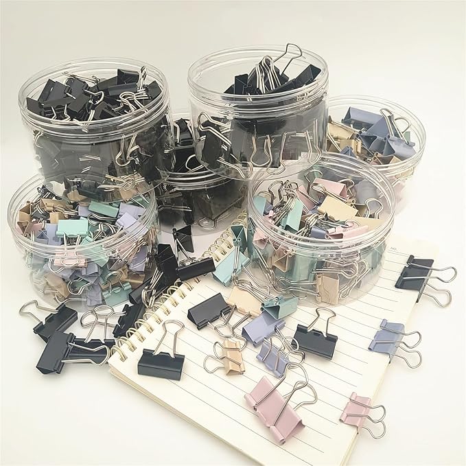 304 PCS Assorted Sizes Binder Clips Paper Clamps Including Large,Medium,Small Colored Paper Clips for Office Supplies Home School