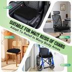 Aurssa Air Fiber Office Chair Cushion - Ergonomic Seat Cushion for Orthopedic Coccyx, Relief Hip & Back Support - Doctor Recommended Cushion for Long Sitting Worker Driver & Handicapped (Black)