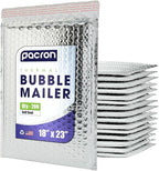200-Pack Insulated Silver Thermal Bubble Mailers 18 x 23 - Waterproof Metallic Foil Self-Sealing Padded Envelopes for Cold Shipping, Perishables, Food, Cosmetics, Pharmaceuticals