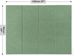 DECORITA Green Bulletin Board | Large Cork Boards Alternative for Walls | Felt Cork Board for Office, Home & Classroom | Green Office Classroom Supplies | Felt Wall Tiles (12-Pack) | Forest Green