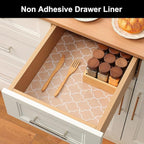 Cooyes Shelf Liner – Premium Non-Adhesive Cabinet & Drawer Liner for Kitchen – Waterproof Shelf Paper with Modern Pattern – Durable EVA Cabinet Mat – Easy to Cut (17.5" W x 197" L)