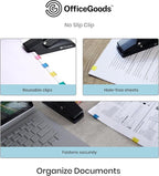 OfficeGoods No Slip Clip Refills - Binds Up to 50 Pages - Reusable - Works with No Slip Clip Dispenser - 50 ct Box Each Small & Large - 100 ct Total - Blue