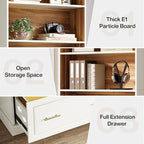 Tribesigns Way to Origin 2-Drawer Vertical File Cabinet for Letter Size, Moder Filing Cabinet with 5-Tier Bookshelf, Large Printer Stand with Open Storage Shelves for Home Office (White)