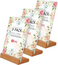 TONICE® 3 Pack 8.5x11 Acrylic Sign Holder L Shape Slant Back Design Clear Acrylic Frame Wood Base, Table Menu Display Stand, Flyer Display (Optional 8.5x11/5x7 Inch L/T Shape)