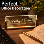 Desk Name Plate Personalized, Custom Office Light Up Name Plate for Desks, Desk Decorations for Women Men Office, Employee Appreciation Gifts for Coworkers