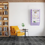 EasyPAG 8 Pocket Mesh Wall File Organizer, Hanging Paper Folder Holder with Classify Label, Vertical Wall Mount Mail Organizer for Office Home Classroom, Purple
