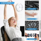 Lofty Aim Memory Foam Lumbar Cushion Provides Lower Back Pain Relief and Comfortable Support for Driving, Chair Support for Car-Office Chair, Wheelchair - Sleek Black