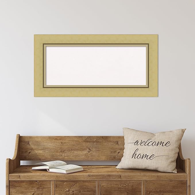 Amanti Art White Cork Board for Wall, 18x36 Vision Board with Gold Frame, Medium Corkboard Office Decor for Home Organization, Casual Corkboard Pinboard to Display Items for Home Organization in