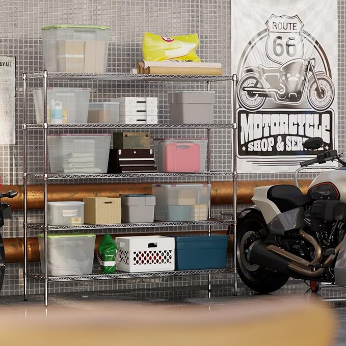 Regal Altair 18" Deep x 60" Wide x 64" Height Wire Shelving Kit | 5-Tier | NSF Commercial Storage Rack Unit