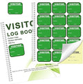 1 Pack Visitor Badges with Carbon Copy Visitor Stickers Letter Size Visitor Log Book Protecting Privacy Pages Register Book Business Guest Name tag for School Clinics Church-225 Badges 30 Memo Pages