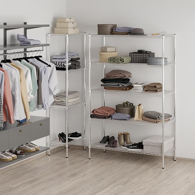 Regal Altair 21" Deep x 48" Wide x 74" Height Wire Shelving Kit | 5-Tier | NSF Commercial Storage Rack Unit