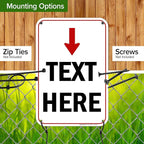 Custom Arrow,Custom Directional Sign, Arrow Down Sign, 12x18 Inches, 55 mil thick HDPE (high density polyethylene) Made in USA by My Sign Center