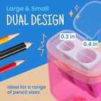 Craftzilla Pencil Sharpener 100 Pack, Manual Pencil Sharpeners Bulk for Kids with Lid, Perfect for School, Office, and Home