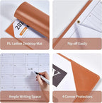 Large Desk Calendar 2026, Calendar with Desk Protecting Pad, 2026 Desk Calendar Large 22x17, Runs From January 2026 to June 2027 18 Months, Big Desktop Calendar for Family Classroom and Office(Brown)