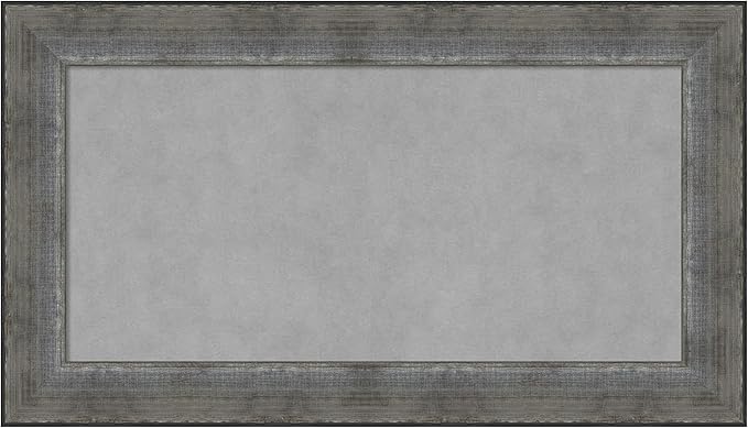 Amanti Art Silver Framed Magnetic Board 16x28 Small Vision Board for use with Magnets, 100% Metal Sheet to Display Items as Office Decor or for Home Organization in mudroom, Kitchen or Kids Room