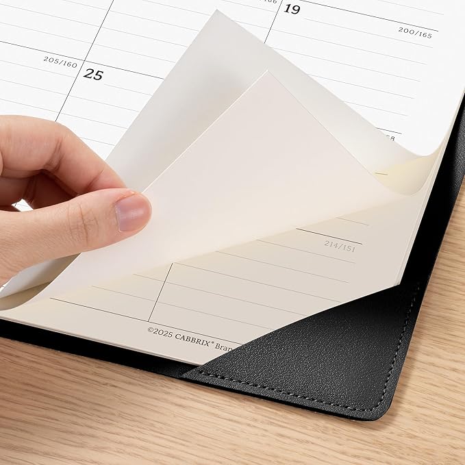 Large Desk Calendar 2026 with Desktop Mat, Cabbrix Desk Pad Calendar 21 x 16-1/2 Inch Covering January 2026 to December 2026, Desk Blotter Calendar for Home School and Office, Black