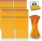 IKAYAS 50 Pack #2 HB Pencils Bulk Yellow Sharpened Pencils with Erasers for Kids, 2 Pre-sharpened pencils number 2 pencils for classroom office Supplies, Writing, Drawing and Sketching (Wood-Cased)