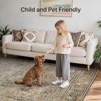 GENIMO Runner Rug 2x5 Non Slip Machine Washable Hallway Runner Vintage Rug, Low Pile Lightweight Rugs for Entryway, Hallway, Kitchen and Corridor, Chestnut Brown
