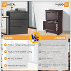 Bestoo 3-Drawer Lateral File Cabinet with Lock, Filing Cabinet for Home Office, Metal File Storage Cabinets, Fits File Folders, Letter/Legal/F4/A4 Sizes, Assembly Required (Black)