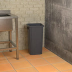 Krollen Industrial 23 Gallon Grey Square Commercial Trash Can