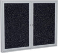 Ghent 36"x60" 2-Door indoor Enclosed Recycled Rubber Bulletin Board, Shatter Resistant, with Lock, Satin Aluminum Frame,Confetti (PA23660TR-CF ) ,Made in the USA
