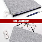 Vienrose 3 Ring Binder 1 Inch Round Rings with Linen Fabric Cover, Fits 8.5 x 11 Inch Paper, Durable Organizer for School, Office, Home, Recipes (2 Pack,Grey)
