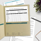 HR Folders for Employee Files – 25-Pack Heavy-Duty Manila Folders with Preprinted Personnel Forms and Labels, 9.5 x 11.5 Letter Size, 2 Internal Pockets, Secure Document Storage