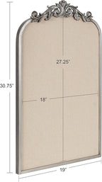 Kate and Laurel Arendahl Arch Pinboard; Silver; 19 x 31; Framed Arched Ornate Vintage Pinboard for Unique Display; Organization; and Decor Options