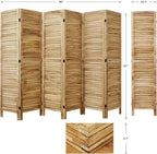 Room Dividers and Folding Privacy Screens, Wood Louvered Separators Divider Wall for Home Office Bedroom - 6 Panels, 67 * 90inch (Wood)