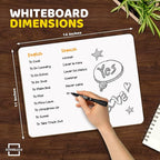Scribbledo White Board Dry Erase Board 11" x14” Mini Double Sided Personal Whiteboard Board Dry Erase Lapboard Handheld Personal White Boards for Students Small Whiteboard Office Kitchen