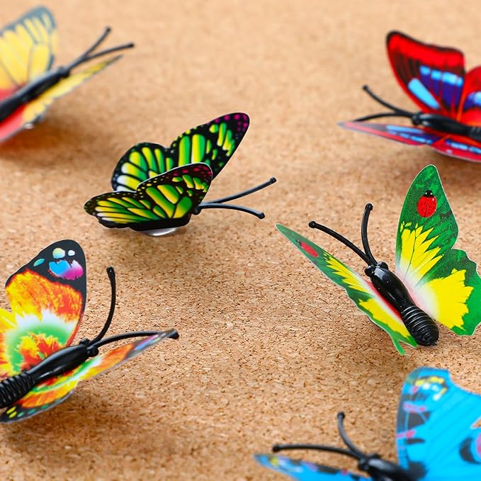 50Packs Decorative Push Pins for Cork Board Butterfly Push Pins for Board Bulletin Cute Thumb Tacks for Wall Green Thumbtacks for Hanging in Cubicle Office Home Decor Decorations