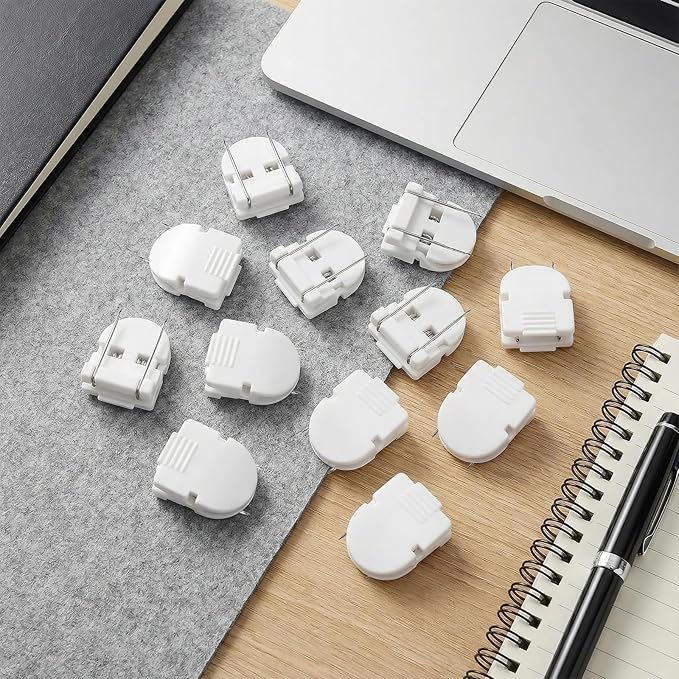 Darlingao ﻿12 Pcs Cubicle Clips for Fabric Panels, Strong Hold Plastic Cubicle Hooks Wall Clips for Hanging Photos Notes Memos Pictures, Office Partition Accessories Push Pin Style, Standard Size