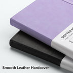 RETTACY Bullet Dotted Journal Notebook, 320 Numbered Pages, A5 Medium Size (5.7'' × 8.3''), Leather Hardcover, 100 GSM Thick Paper, for Bullet Journaling, Planning, Tracking (Purple)