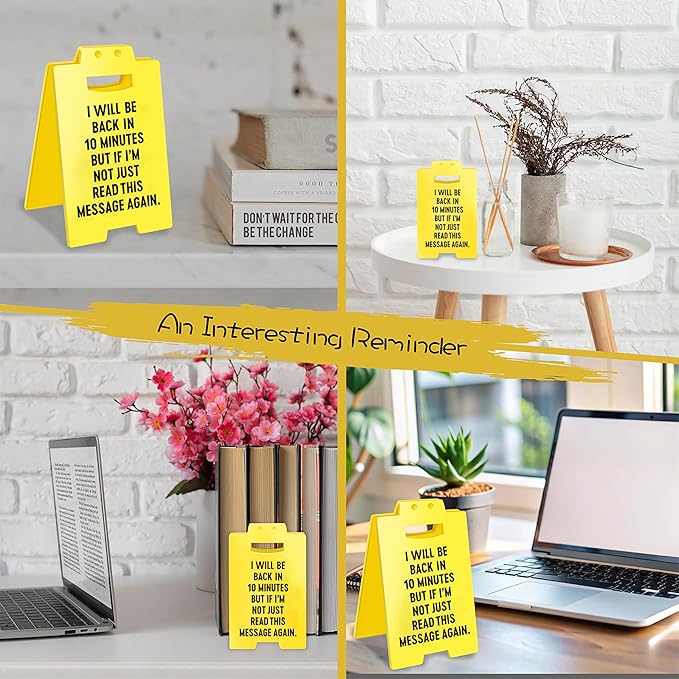 Smilelife Funny Office Cubicle Decor Will Be Back In 10Minutes Desk Sign Team Office Gag Gifts for Coworker Teammate Employee Boss Manager